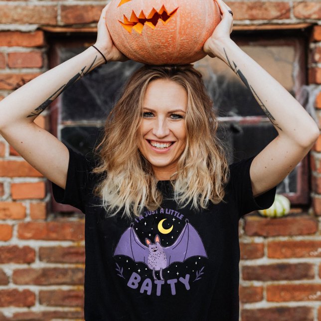 Camiseta Sou só um Dia de as Bruxas engraçado de Batty Pun (Funny Halloween Batty Bat Pun T-Shirt)