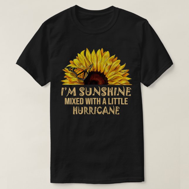 Camiseta Sou Sunshine mied com pequeno furacão. (Frente do Design)