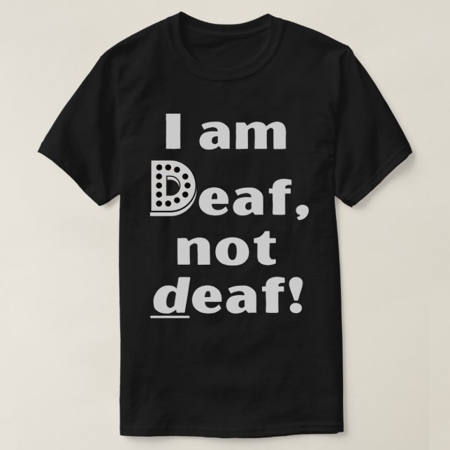 Camiseta Sou surdo, não surdo (Frente do Design)