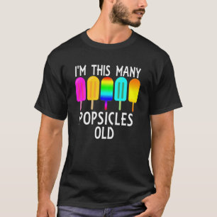 Camiseta Sou tantos picolés, 5, Pop de aniversário.
