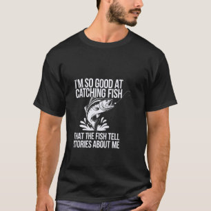 Camiseta Sou Tão Bom em Pegar Peixes Piada de Pesca ao Ar L