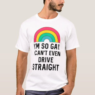 Camiseta Sou tão Gay que nem sequer consigo dirigir Hetero
