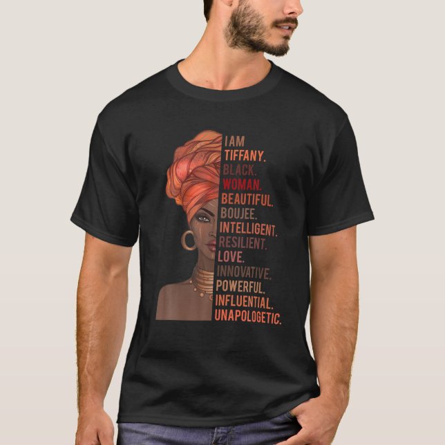 Camiseta Sou Tiffany Black Woman History Month 2020 Orgulho (Frente)
