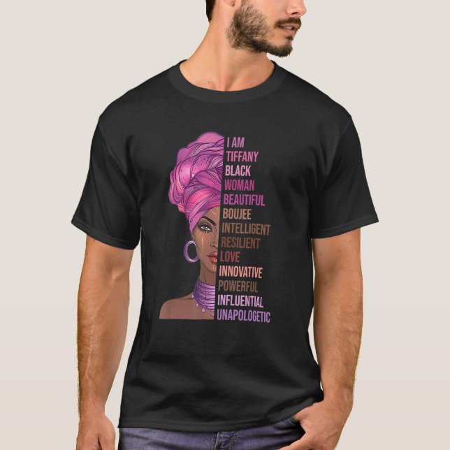 Camiseta Sou Tiffany Black Woman History Month 2022 Orgulho (Frente)
