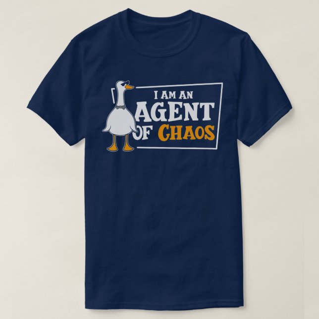Camiseta Sou Um Agente Do Chaos Goose Fazenda Animal Bird G (Frente do Design)
