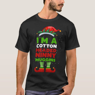 Camiseta Sou um Algodão Chutado Ninny Muggins Elf de Natal