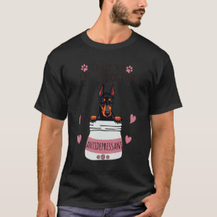 Camiseta Sou um Antidepressivo Dogtor para Cão Doberman
