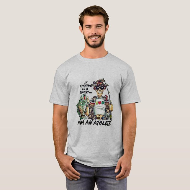 Camiseta Sou um Atleta de Pesca (Frente Completa)