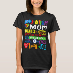 Camiseta Sou um Autismo Mãe Wallet Vazia, Orgulhosa Mãe A
