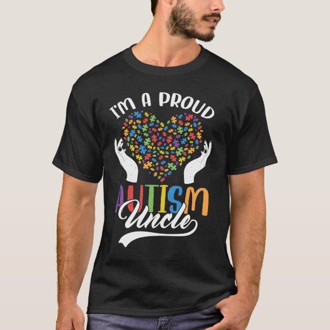 Camiseta Sou um Autismo Orgulhoso Tio Autismo Quebra-cabeça (Frente)