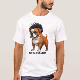 Camiseta Sou um Bulldog | Punk Mohawk Bulldog