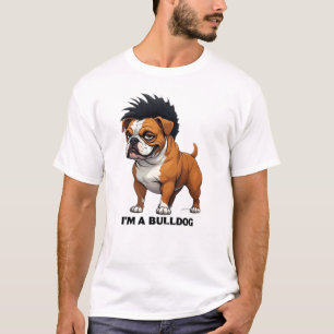 Camiseta Sou um Bulldog Punk Mohawk Bulldog