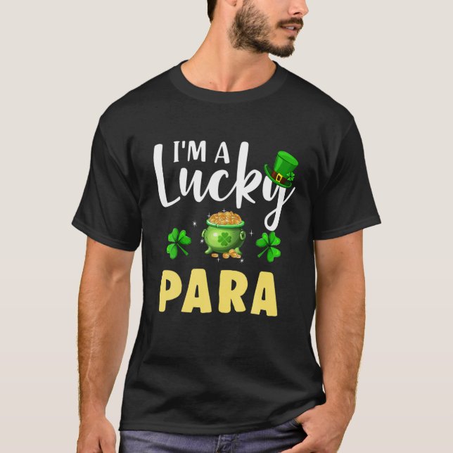 Camiseta Sou um Dia de São Patrício de Shamrock para o Pará (Frente)