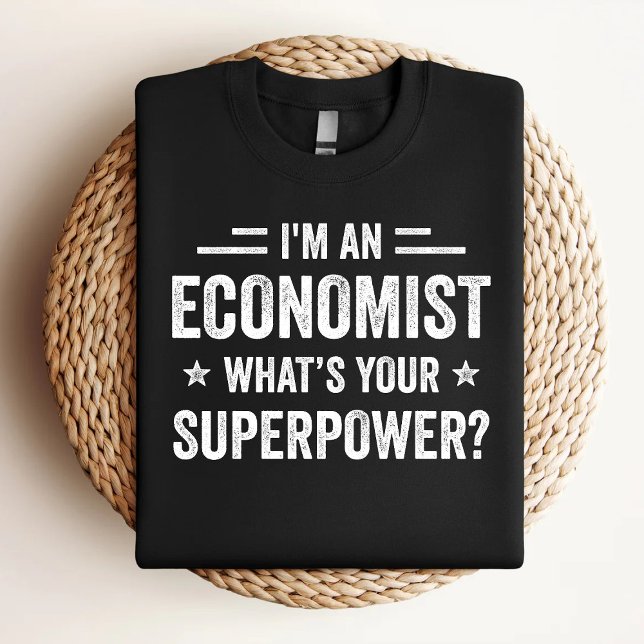 Camiseta Sou um Economista Qual é Seu Superpoder Econ Diver (Criador carregado)