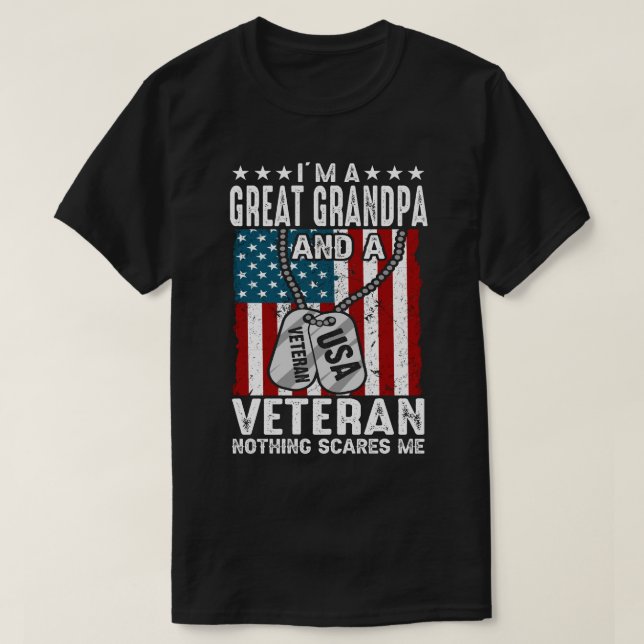 Camiseta Sou um EXCELENTE GRANDPA e um Veterano nada me ass (Frente do Design)