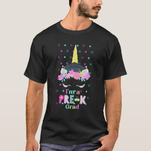 Camiseta Sou um Formando pré-K Unicórnio Vestindo Boné d