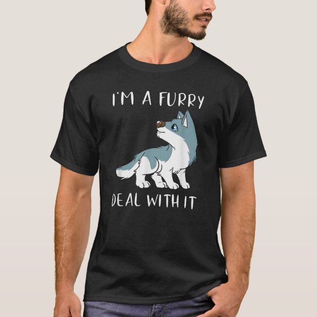 Camiseta Sou Um Furry Lide Com Isso Cute Furry Fandom Fursu (Frente)