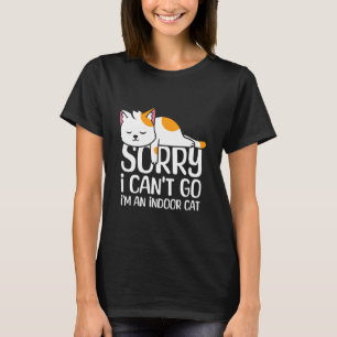Camiseta Sou um Gato Indoor Desculpe Não Posso Ir Humor Int