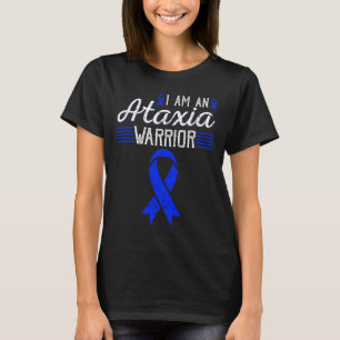 Camiseta Sou um guerreiro da ataxia Fita azul de conscienti
