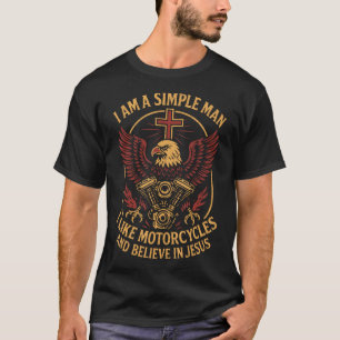 CAMISETA SOU UM HOMEM SIMPLES EU GOSTO DE MOTOCICLETAS E CR