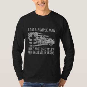 Camiseta Sou um homem simples, gosto de motocicletas e acre