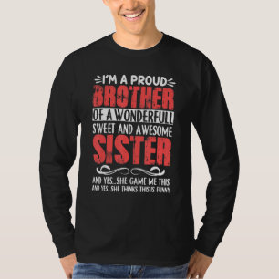 Camiseta Sou Um Irmão Orgulhoso De Um Doce Maravilhoso E Aw
