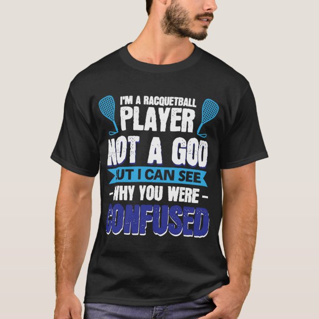 Camiseta Sou um Jogador Racquetball, não um Deus (Frente)