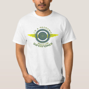 Camiseta Sou um Mecânico. Qual é a sua superpotência?
