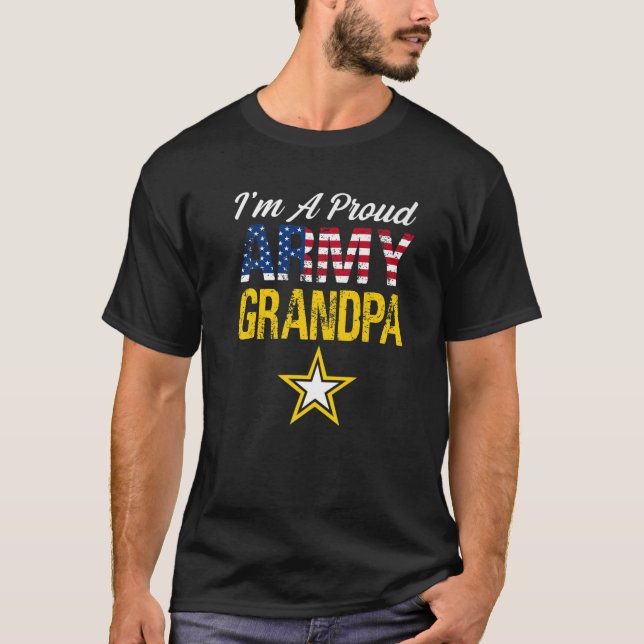 Camiseta Sou um Orgulho Militar Vovô Americano (Frente)