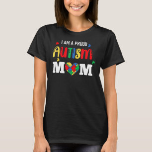 Camiseta Sou um orgulhoso Autismo Mãe Mamãe Mulher Coração