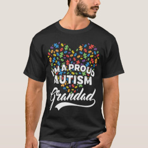 Camiseta Sou um orgulhoso avô autista Coração de quebra-cab