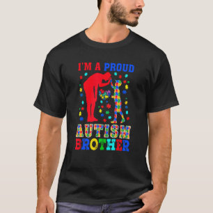 Camiseta Sou Um Orgulhoso Irmão Autismo Peças Puzzle Consci