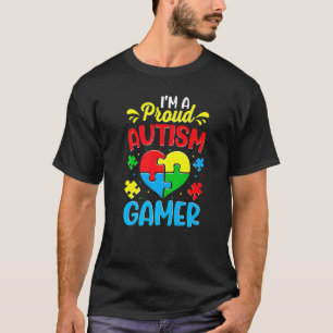 Camiseta Sou um orgulhoso jogador autista infantil juvenil