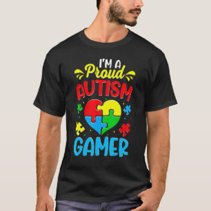 Camiseta Sou um orgulhoso jogador autista infantil juvenil
