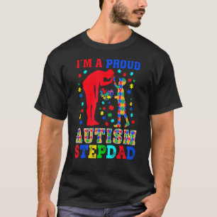 Camiseta Sou um Orgulhoso Padrasto do Autismo Peças Puzzle