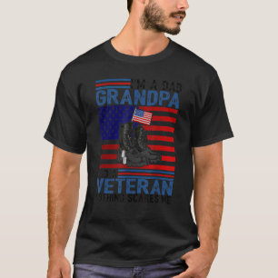 Camiseta Sou Um Pai Granpa E Um Veterano Nada Me Assusta 4