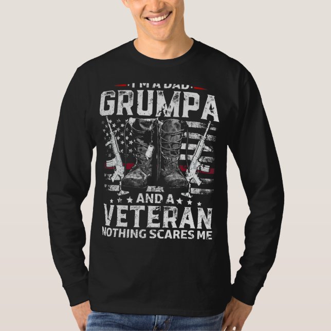 Camiseta Sou um Pai Grumpa Veteran Dia de os pais 2 (Frente)