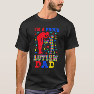 Camiseta Sou Um Pai Orgulhoso de Autismo Peças Orgulhosas Q