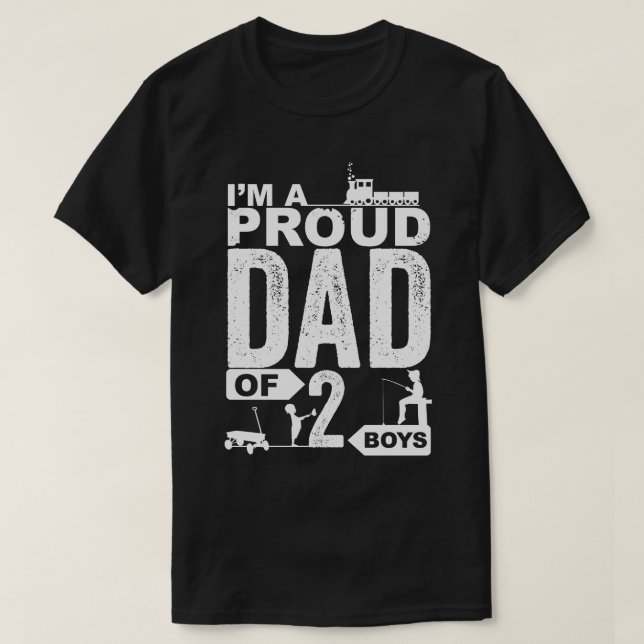 Camiseta Sou Um Pai Orgulhoso De Dois Meninos (Frente do Design)
