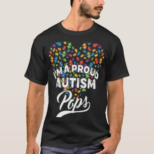 Camiseta Sou Um Pai Orgulhoso do Autismo Coração de Puzzle
