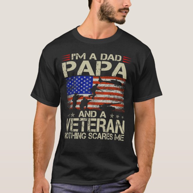 Camiseta Sou um pai, pai e um veterano (Frente)