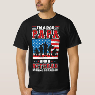 Camiseta Sou um Pai Papa e um Veterano Nada me assusta