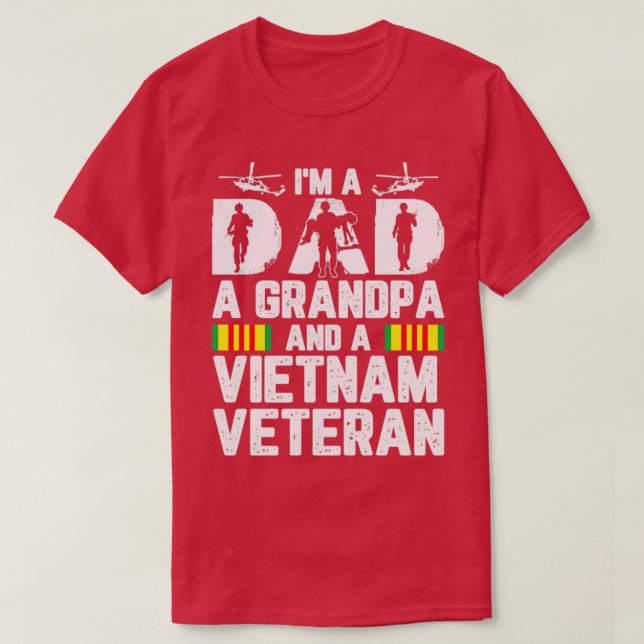 Camiseta Sou um Pai, um vovô e um veterano do Vietnã1 (Frente do Design)