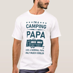 Camiseta Sou um papa de acampamento - Aventura ao ar livre
