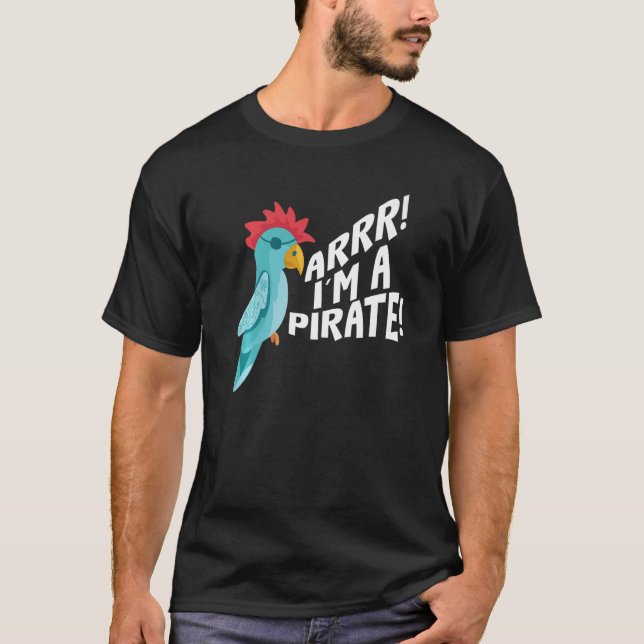 Camiseta Sou um papagaio pirata falando pássaros (Frente)