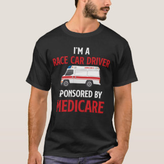 Camiseta Sou um piloto de carros de corrida patrocinado pel