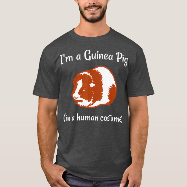Camiseta Sou um porco guineense numa fantasia humana engraç (Frente)