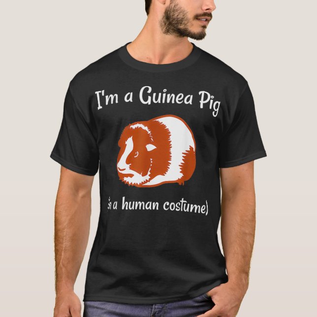 Camiseta Sou um porco guineense numa fantasia humana engraç (Frente)