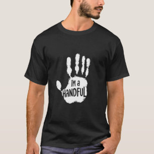 Camiseta Sou um POUCO DIFÍCIL Impressão Divertida da Mão