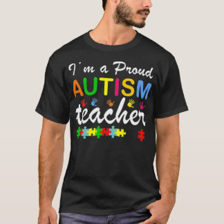 Camiseta Sou um professor de autismo orgulhoso, professor A